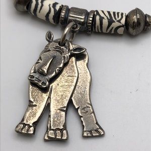 African Trails Playful Rhino Necklace Pendant Cord Beads